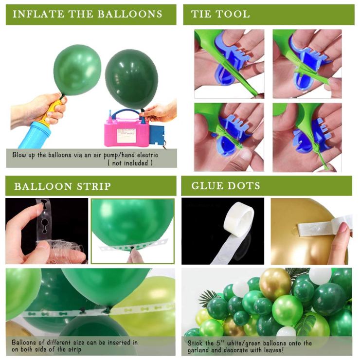 Jungle Balloon Garland Instructions DIY