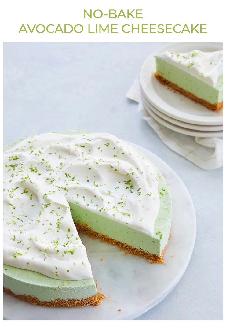 NO BAKE AVOCADO CHEESECAKE