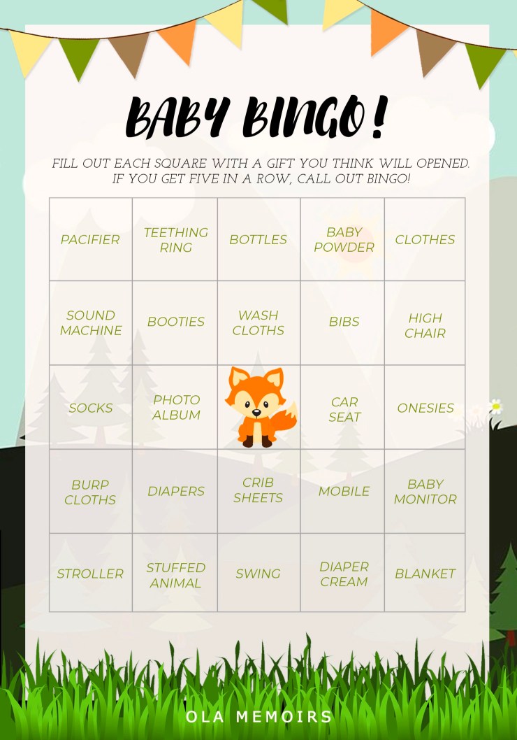 Baby Bingo Woodland