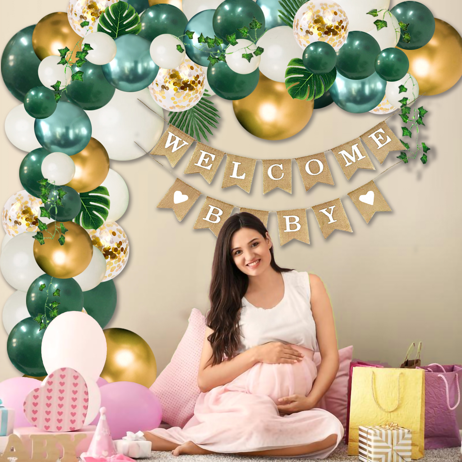 Safari Jungle Greenery Baby Shower Decorations for boy Garland Box